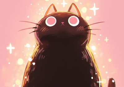 胖乎乎的黑猫
