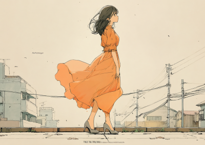 年轻女子的侧影