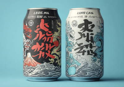 常规饮料罐的正面产品照片