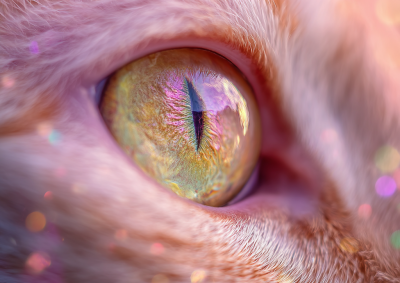 粉色熊猫眼睛特写照片