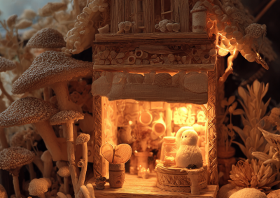 森林小屋微波炉