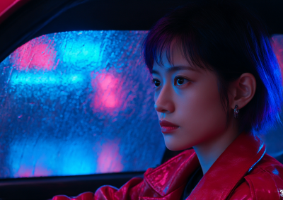 亚洲女性侧脸贴车窗