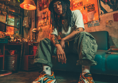 潮流长发男子